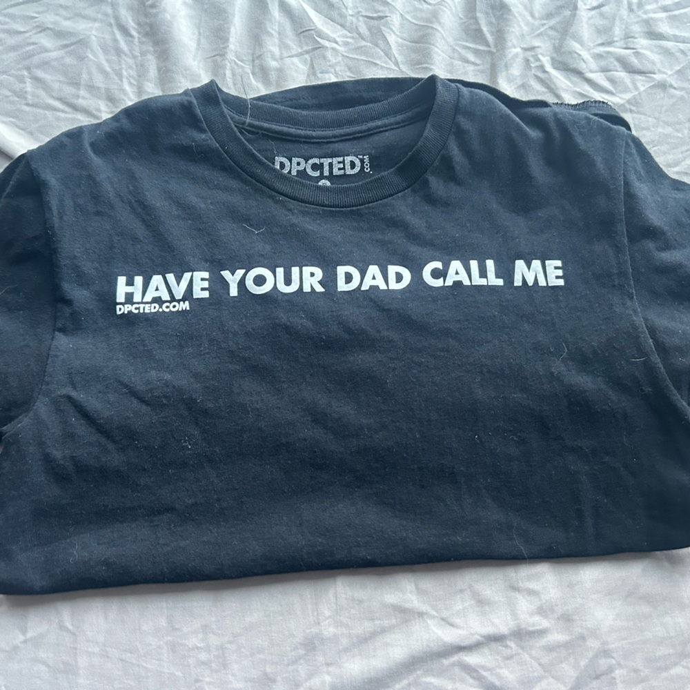 Black Graphic Tee with White Text